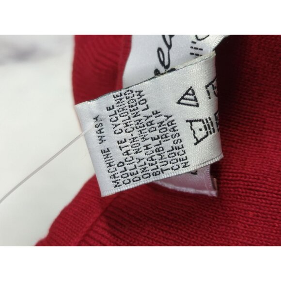 Vtg Linea Louis Dell Olio Womens Size Small Red Long Stretch Pullover Dress - Picture 3 of 10